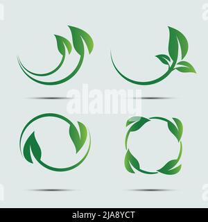 Green leaf logo,ecology nature,Vector illustration Stock Vector