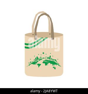 Ecology concept,eco-friendly fabric bag ideas,Vector illustration Stock Vector
