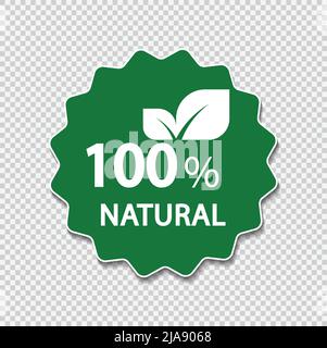 100 percent natural label. Vector illustration. Stock Vector