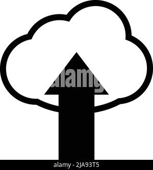 Cloud upload icon. vector. Arrow icon. Editable vector. Stock Vector