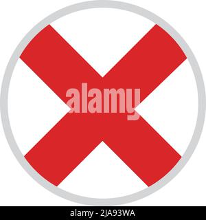 Round cross mark icon. Editable vector. Stock Vector