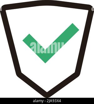 Check mark icon in shield icon. Editable vector. Stock Vector