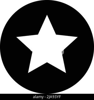 Star icon on black circle icon. Editable vector. Stock Vector