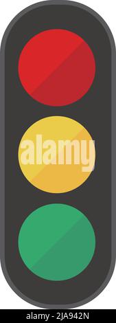 Vertical traffic light. Vector illustration of flat design for traffic. Editable vector. Stock Vector
