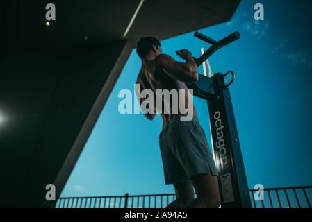 Pull Up Man Stock Photo