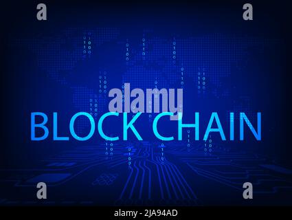 blockchain network binary code technology future concept, vector illustration Stock Vector
