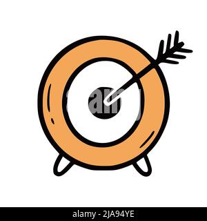 Goal target element. Doodle sketch scribble style. Hand drawn target vector illustration for aim icon. Stock Vector