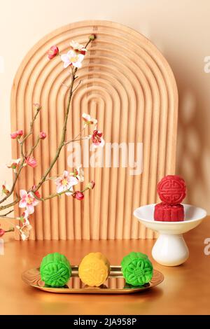 Colorful Mung Bean Cake for Dragon Boat Festival Stock Photo