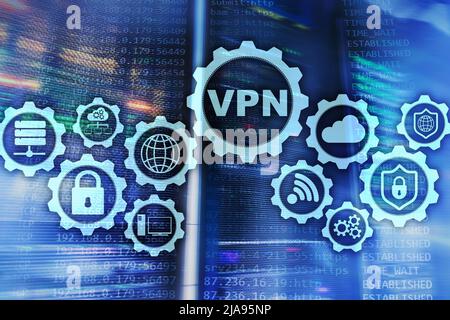Secure VPN Connection. Virtual Private Network or Internet Security Concept Stock Photo
