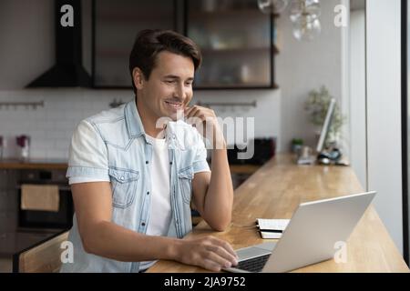 Happy self employed business professional working from home Stock Photo