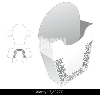 packaging box die cut template and 3D mockup Stock Vector