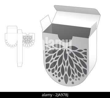packaging box die cut template and 3D mockup Stock Vector