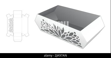 packaging box die cut template and 3D mockup Stock Vector