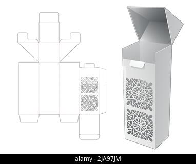 packaging box die cut template and 3D mockup Stock Vector