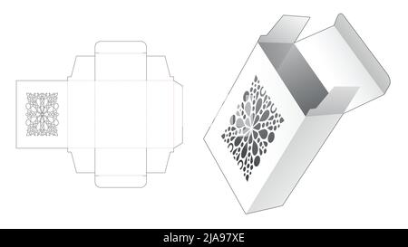 packaging box die cut template and 3D mockup Stock Vector