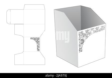 packaging box die cut template and 3D mockup Stock Vector
