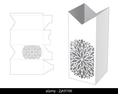 packaging box die cut template and 3D mockup Stock Vector