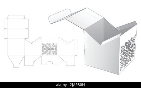 packaging box die cut template and 3D mockup Stock Vector