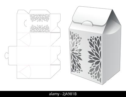 packaging box die cut template and 3D mockup Stock Vector