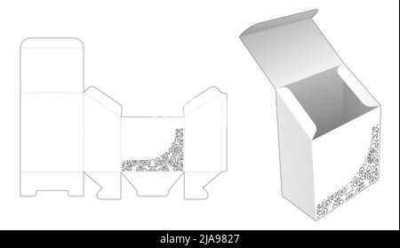 packaging box die cut template and 3D mockup Stock Vector