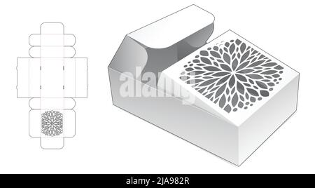 packaging box die cut template and 3D mockup Stock Vector