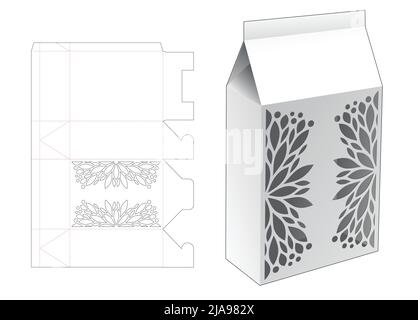packaging box die cut template and 3D mockup Stock Vector