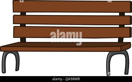 Illustration of an isolated wooden plank slat board city bus or park bench Stock Vector