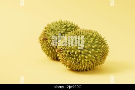 The fruit durian, delicious fruit, 3d rendering. Computer digital drawing. Stock Photo