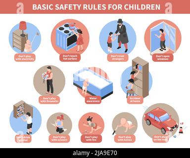 Little kids in dangerous situations playing Vector Image