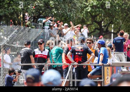 Monaco. 29th May, 2022. Monte-Carlo, Monaco. 29th May, 2022. drivers parade during the Formula 1 Grand Prix de, Monaco. , . FIA Formula One World Championship, on the Circuit de Monaco, from May 27 to 29, 2022 in Monte-Carlo, Monaco - Photo Antonin Vincent/DPPI Credit: DPPI Media/Alamy Live News Stock Photo