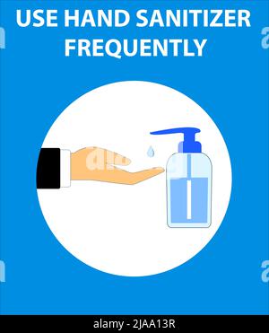 Sanitize Hands. Personal hygiene, disease prevention and healthcare. New epidemic (2019-nCoV). Safety, health, remedies and prevention of viral disease Stock Vector