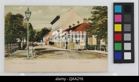 14th, Linzer Straße, bridge of Linzer Straße over the Halterbach - with wine tap and English. Gas lantern, postcard. Unknown Stock Photo