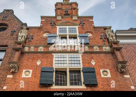 Alkmaar, Netherlands, May 2022. House with historic stepped gable in Alkmaar. High quality photo Stock Photo