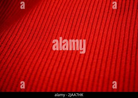 Red wool textile fabric Stock Photo