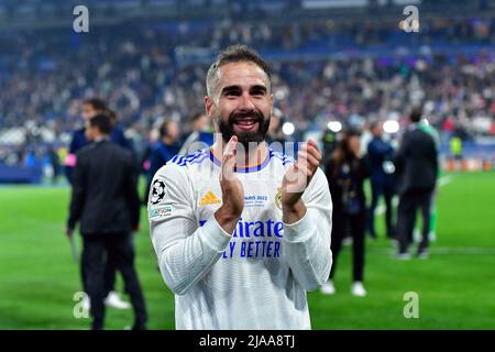 Dani Carvajal (L) of Real Madrid seen in action during the UEFA ...