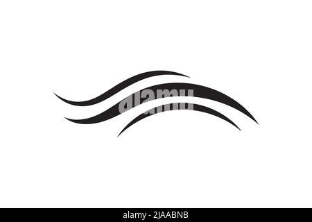 Sea icon wave illustration vector design. Ocean logo graphic element. Aqua or liquid symbol. Stock Vector