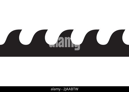 Sea icon wave illustration vector design. Ocean logo graphic element. Aqua or liquid symbol. Stock Vector