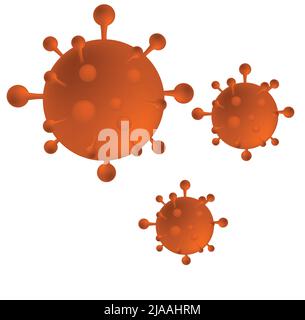 orange virus icon sign monkeypox with shadow. Pox virus concept. Vector clipart illustration Stock Vector