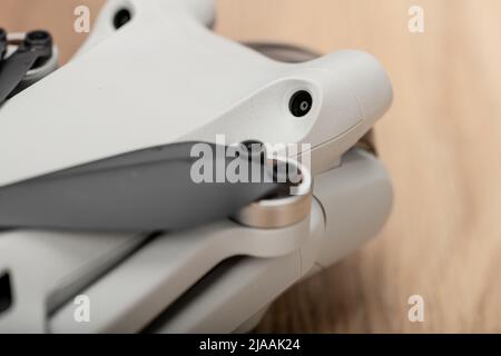 Torquay, UK. Sunday 29 May 2022. A look at the new DJI 3 Mini Pro Drone, recently released in UK. Stock Photo