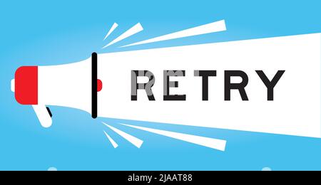 Color megaphone icon with word trial in white banner on blue background ...