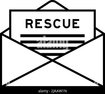 Envelope and letter sign with word resuce as the headline Stock Vector