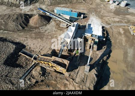 Aerial view of a construction site Stock Photo