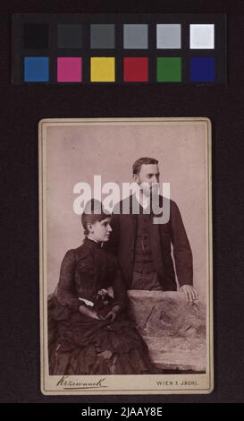 Helene Holter von Eckwehr (1864-) and Anton Hammer of Nemesbány (1854-). Rudolf Krziwanek (1843-1905), photographer Stock Photo