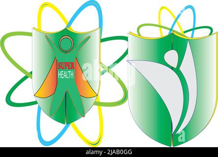 Child and Shield. Health Vector Logo Stock Vector