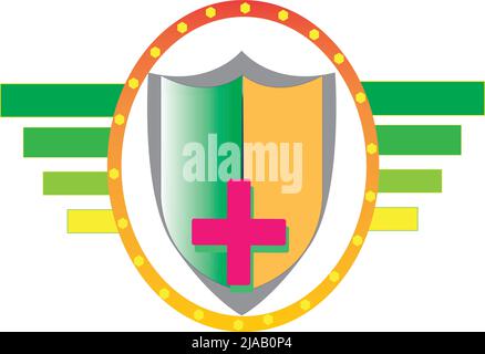 Shield and Wing. Health Vector Logo Stock Vector