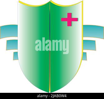 Shield and Mini Wing. Health Vector Logo. Best quality and high use Stock Vector