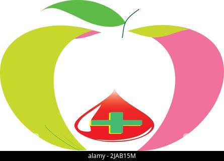 Good Apple for life. Health Vector Logo. High commercial value Stock Vector