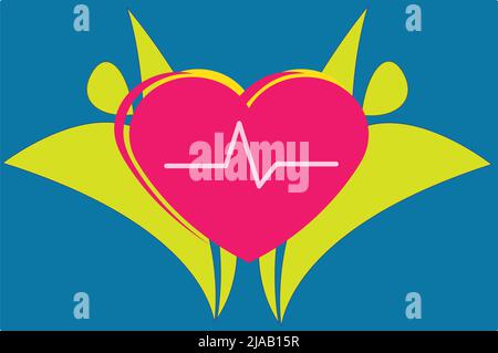 togetherness in love. collaborative in love. Health Vector Logo. Best quality and high use Stock Vector