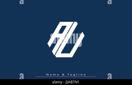 Alphabet letters Initials Monogram logo AU, UA Stock Vector