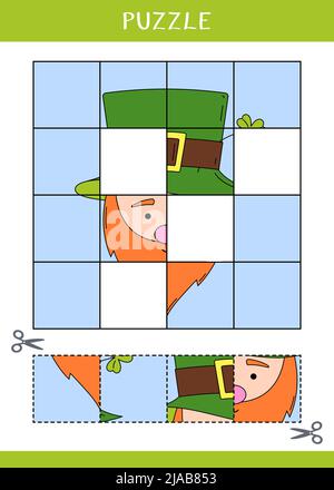 Puzzle for kids. Find the missing parts of the picture Stock Photo